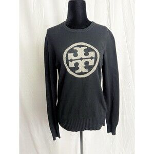 Tory Burch Black and White Crew Neck Sweater